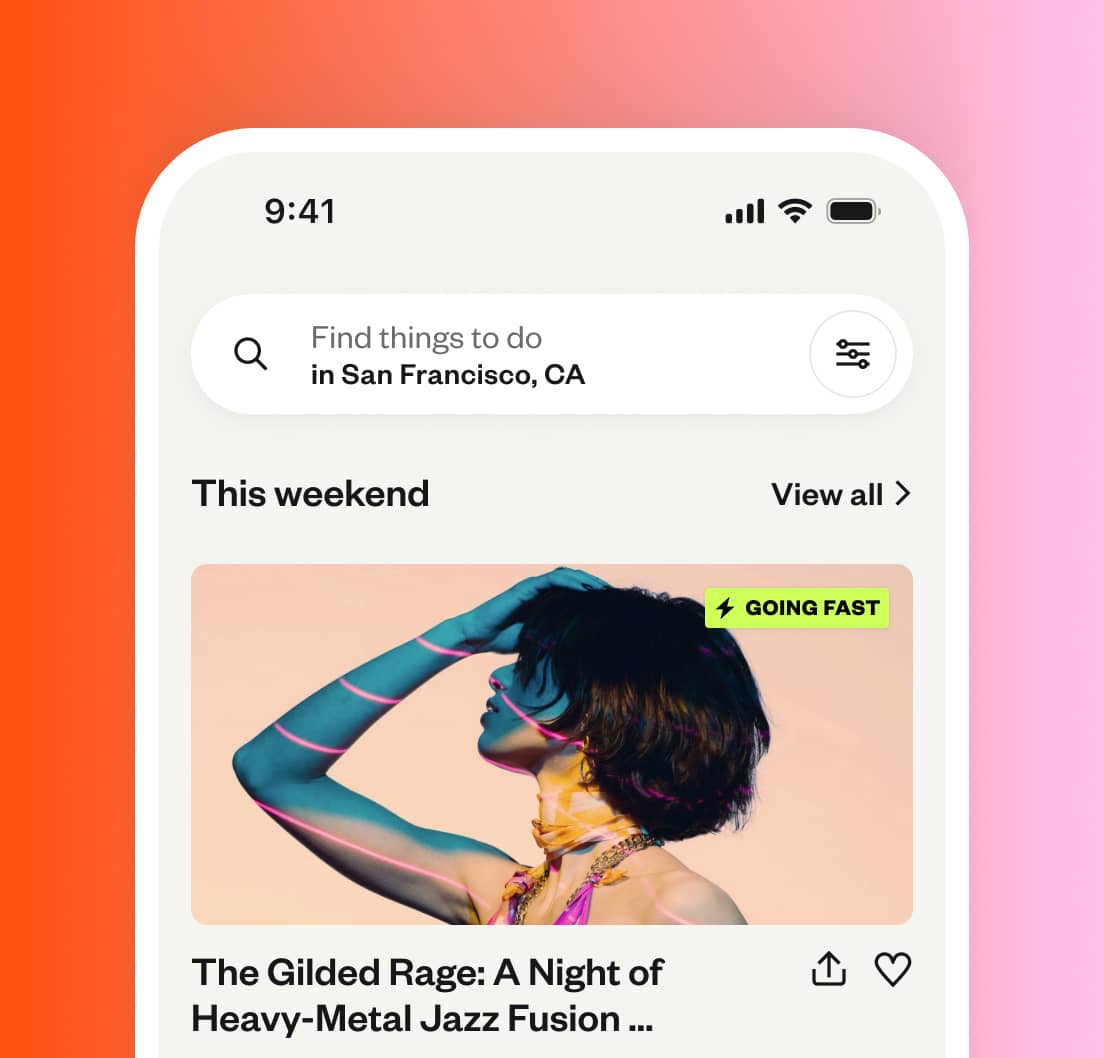 Phone showing an event listing page of Eventbrite. The event is about a Pizza making class, and there is a woman making a Pizza.
