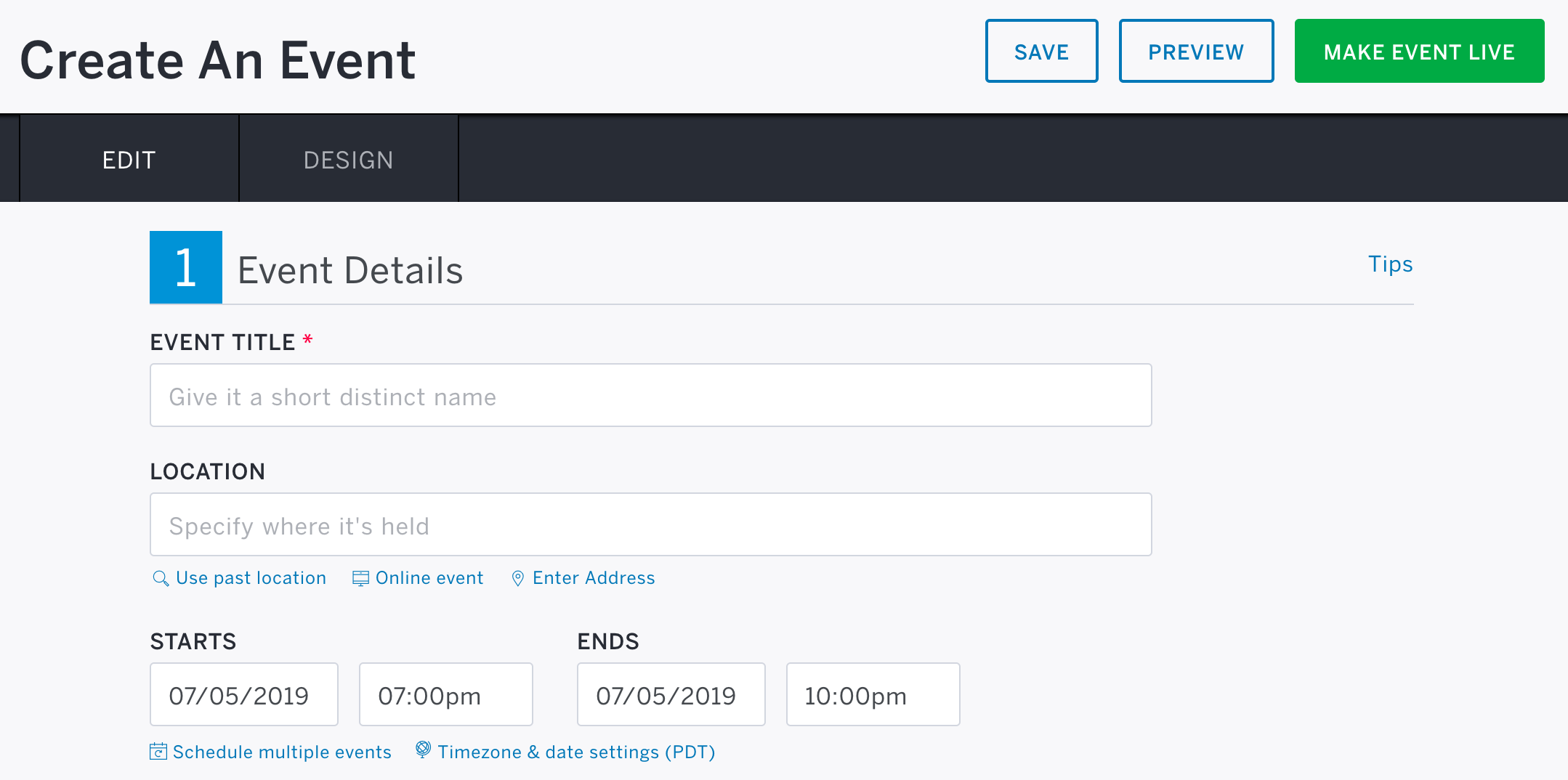 How to create an event Eventbrite Help Center