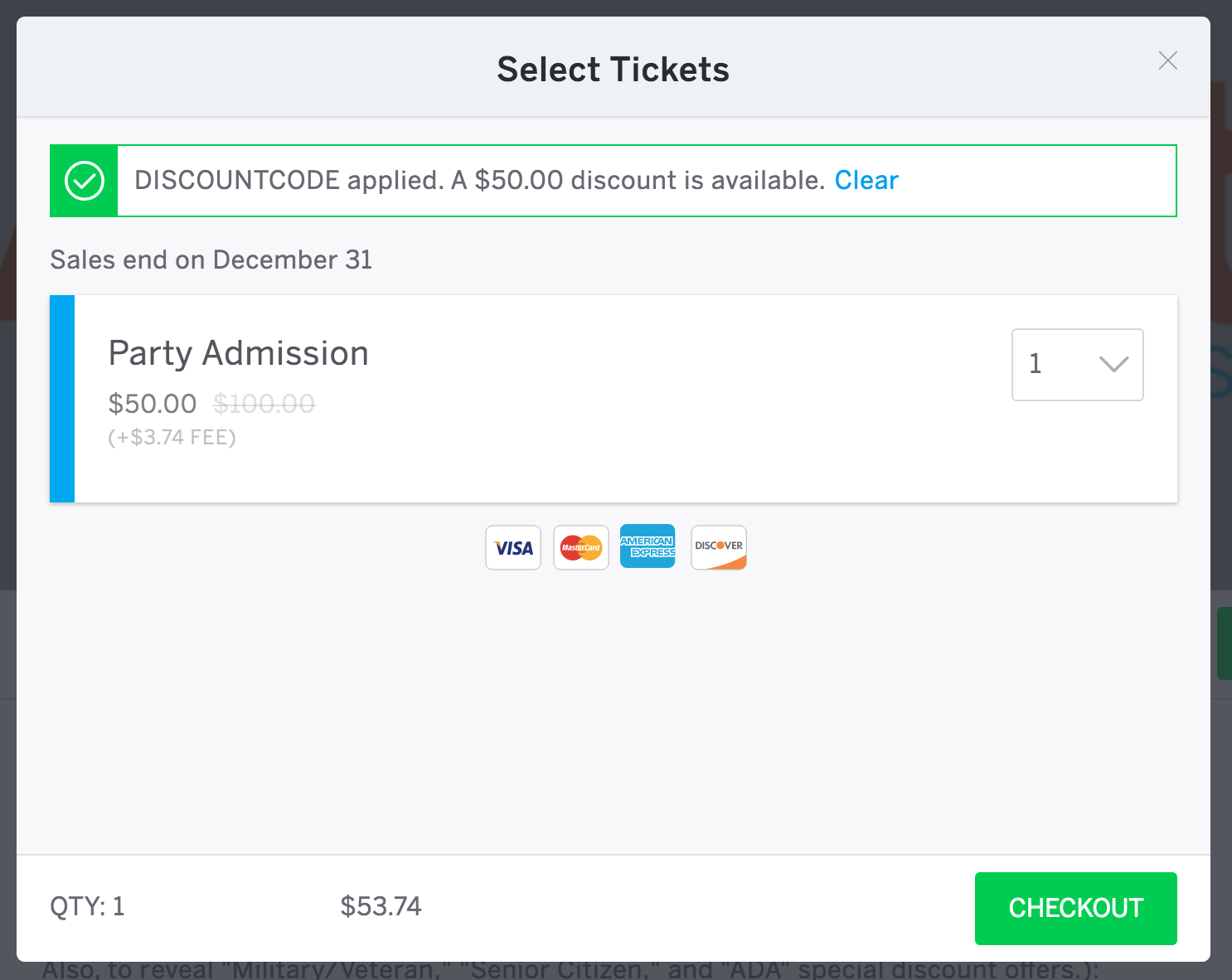 How to apply a discount or access code to your order Eventbrite Help