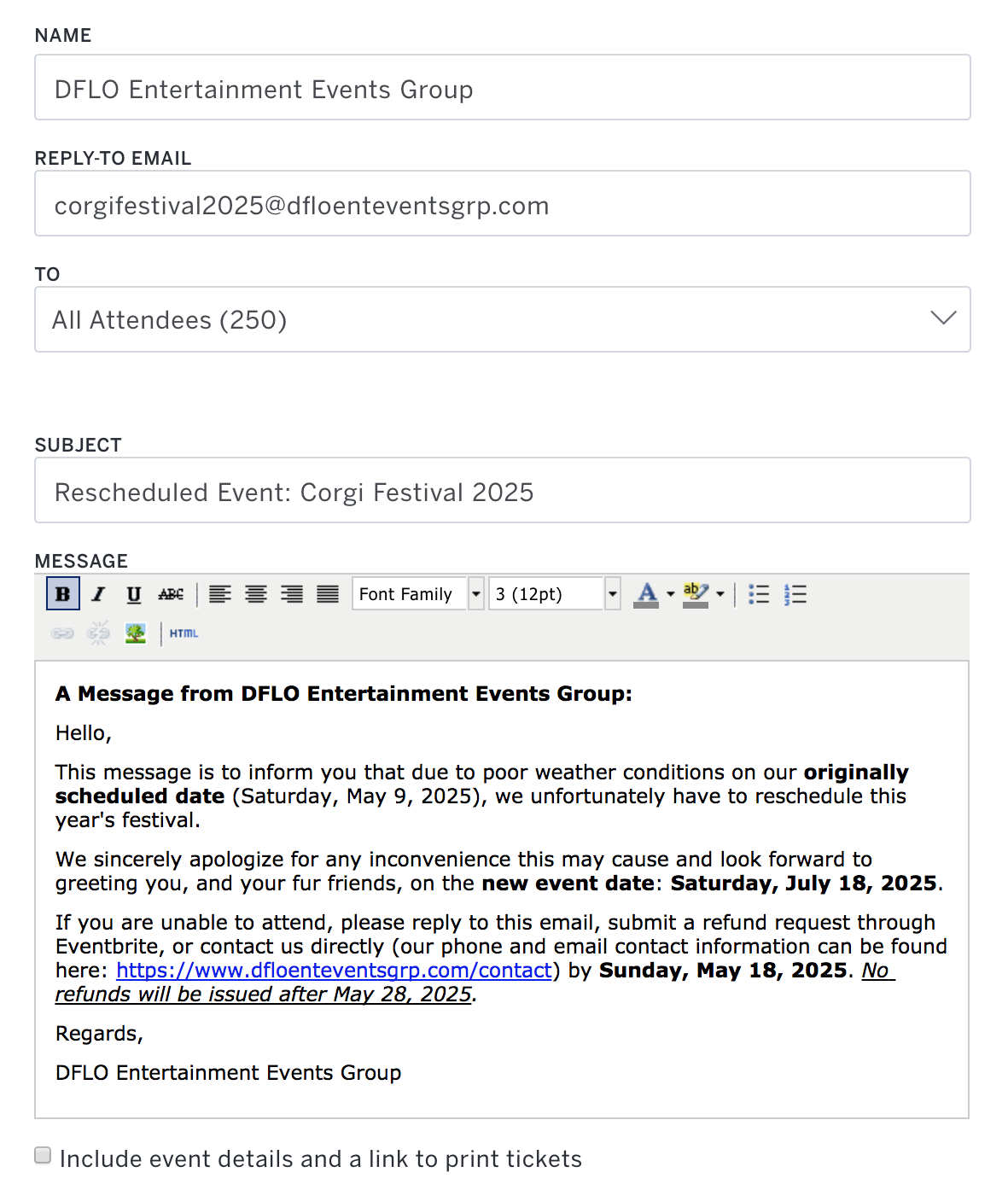 How to postpone and reschedule an event  Eventbrite Help 