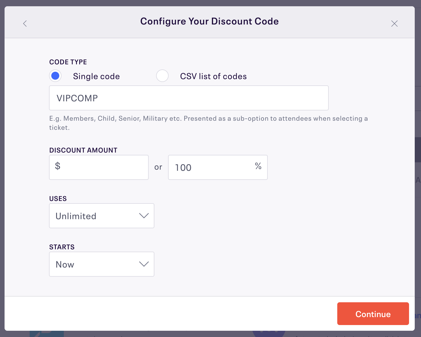 How To Set Up Discount Codes For An Event Eventbrite Help - promocodes roblox november 2018 roblox flee the facility