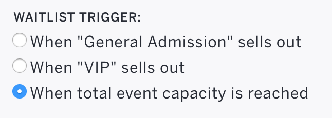 Stock options triggering event